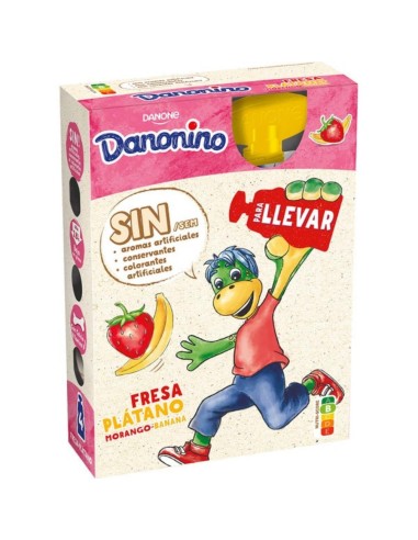 DANONE DANONINO POUCH FRESA PLATANO X4