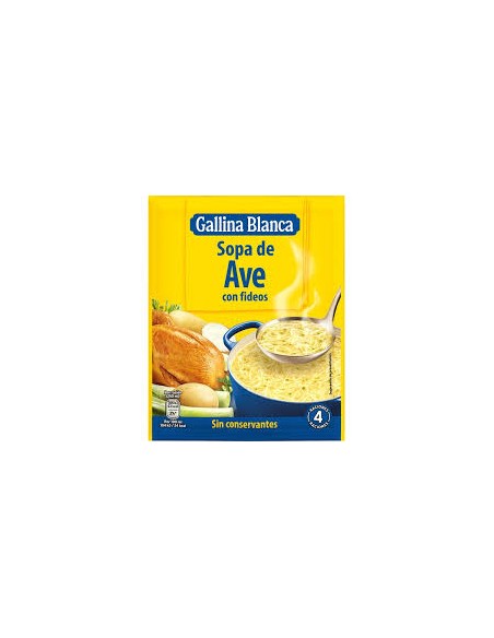 SOPA G.BLANCA AVE CON FIDEOS