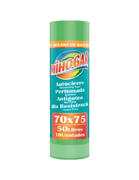 BOLSA BASURA MIHOGAR 50L X10