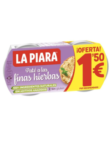 PATE LA PIARRA FINAS HIERBAS X2