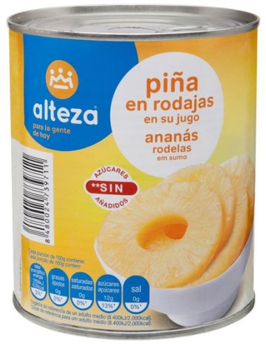 PIÑA RODAJAS ALTEZA 825G